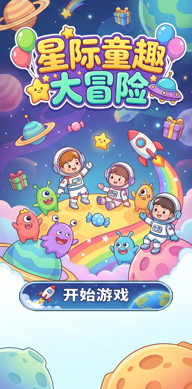 星际童趣大冒险萌趣宇航员与外星小伙
