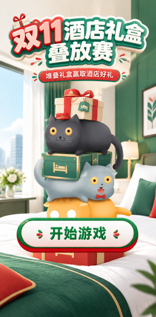 双11酒店礼盒叠放赛